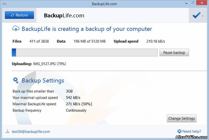 BackupLife 1.3.1 - резервирование и восстановление данных