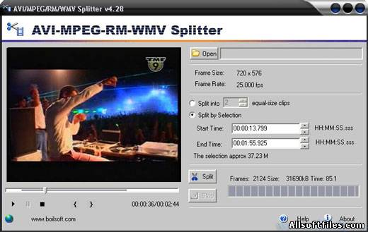 AVI MPEG ASF WMV SPLITTER v4.28