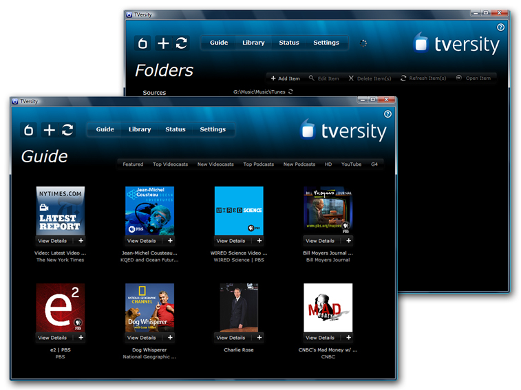 TVersity Media Server Online Video 1.9.7